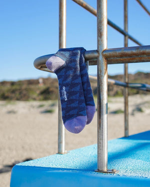 Pilgrim Surf + Supply Merino Wool Pennant Repeat Dress Sock - Blue Lavander