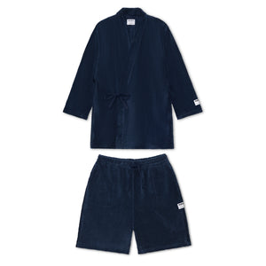 Organic Cotton Extra Heavyweight Kimono Robe Set - Dark Navy