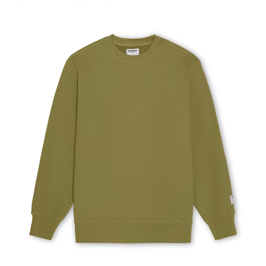 Organic Cotton 685 GSM French Terry Crewneck Sweatshirt - Calliste Green