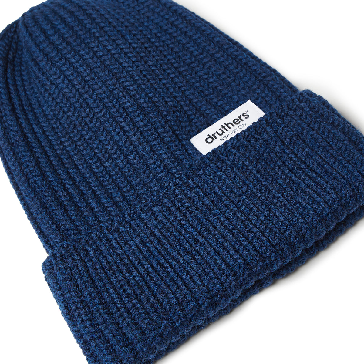 DIE DREI BERGE WOOL BEANIE ネイビー Jacob Plush Merino Beanie – 100% Wool Fleece Lined Warm Winter Hat