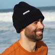 Load image into Gallery viewer, Merino Wool Big Knit Cardigan Beanie - Stone Heather
