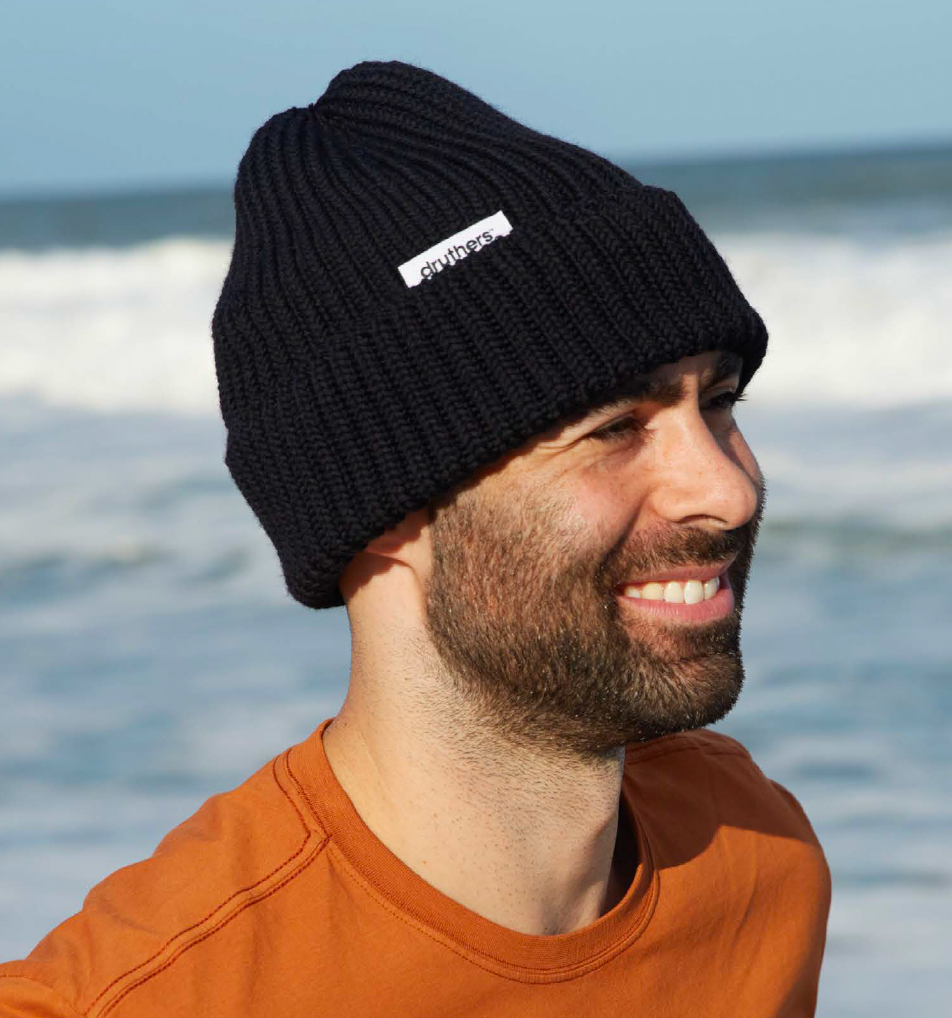 2点セット　Wool Knit Beanie (natural & black) Signature Knit Beanie - Black