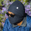 Load image into Gallery viewer, Merino Wool Balaclava Rib Knit Beanie