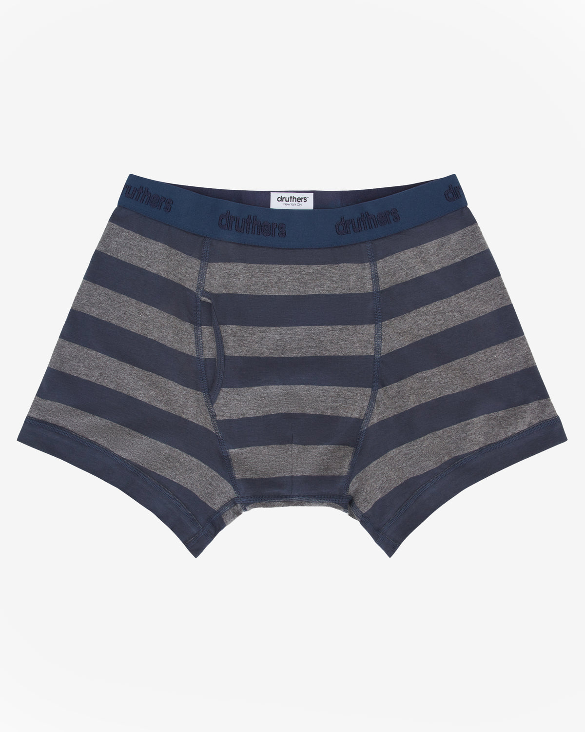 Organic Cotton Boxer Briefs - Charcoal Navy Stripe