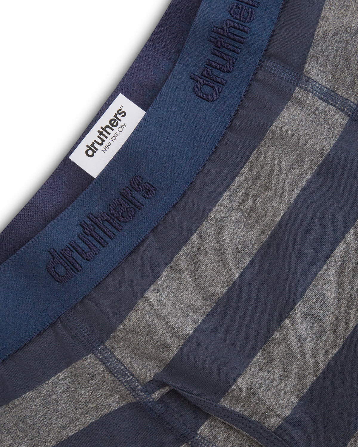 Organic Cotton Boxer Briefs - Charcoal Navy Stripe