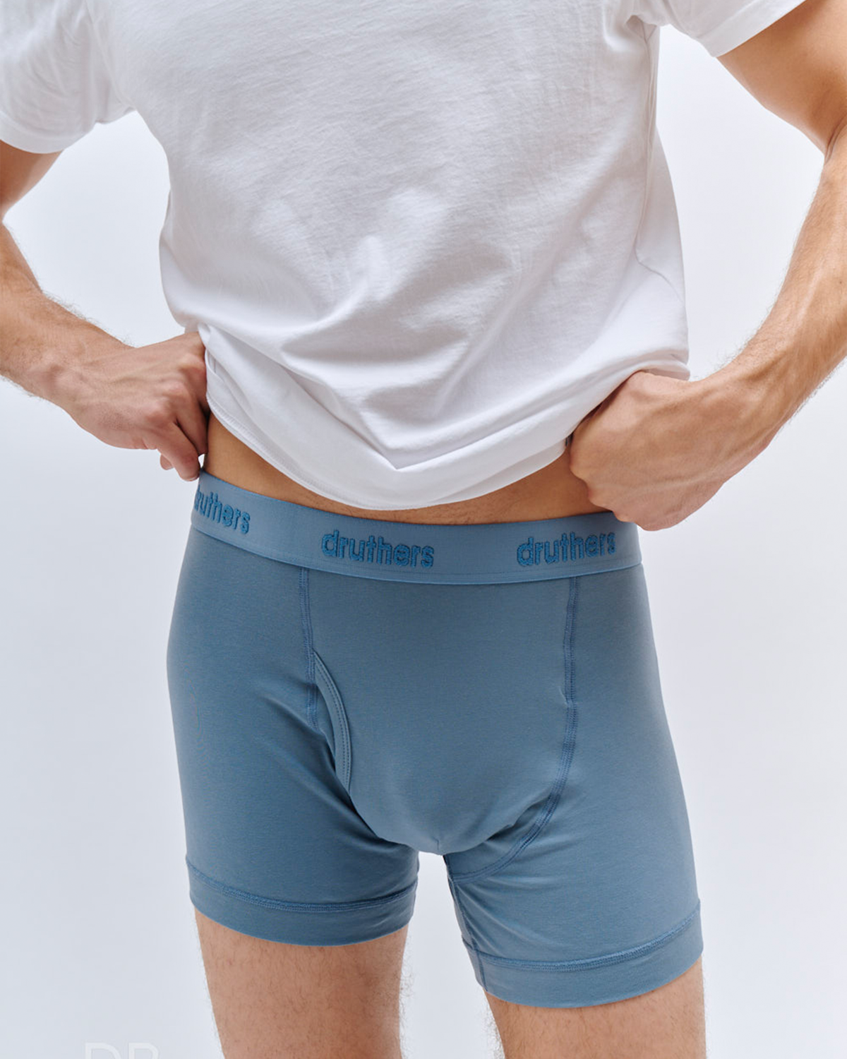 Organic Cotton Boxer Briefs - Dusty Blue
