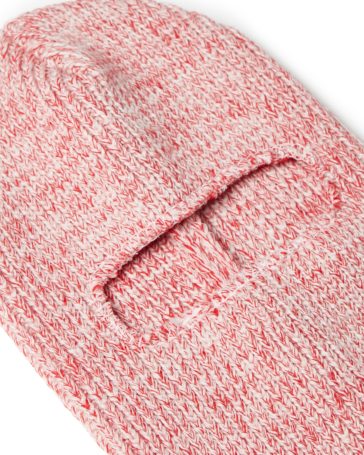 Merino Wool Big Knit Balaclava - Red Melange