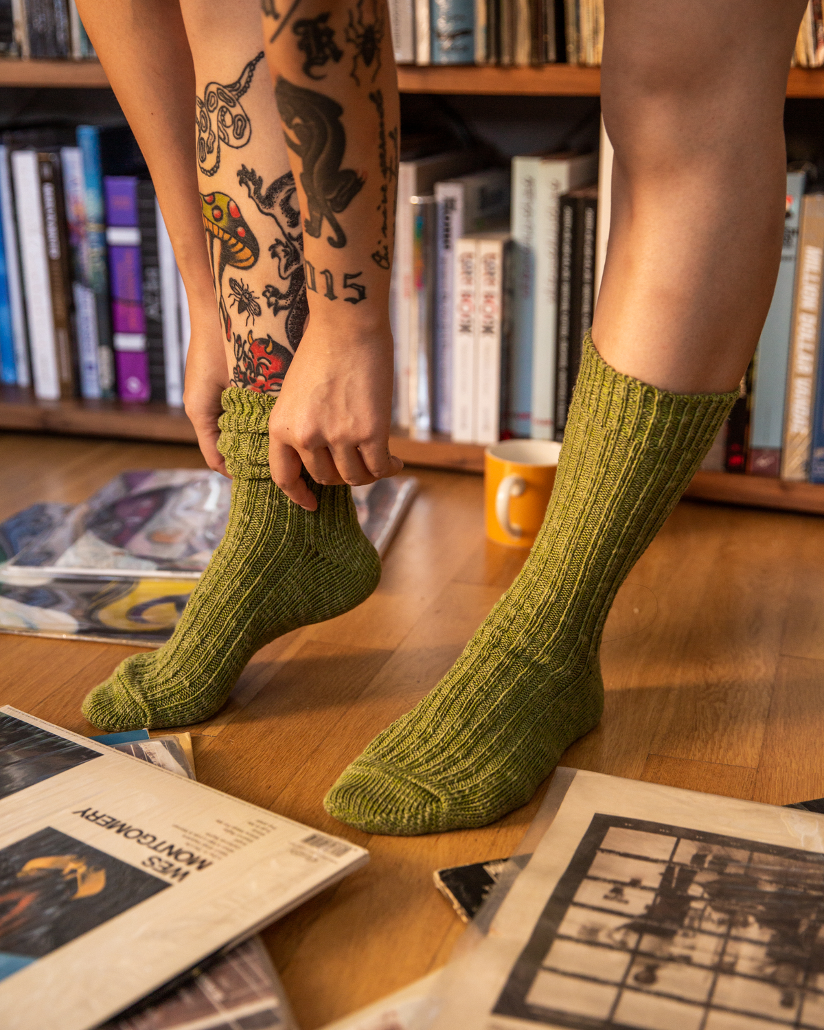 Organic Cotton Rib Slub Crew Sock
