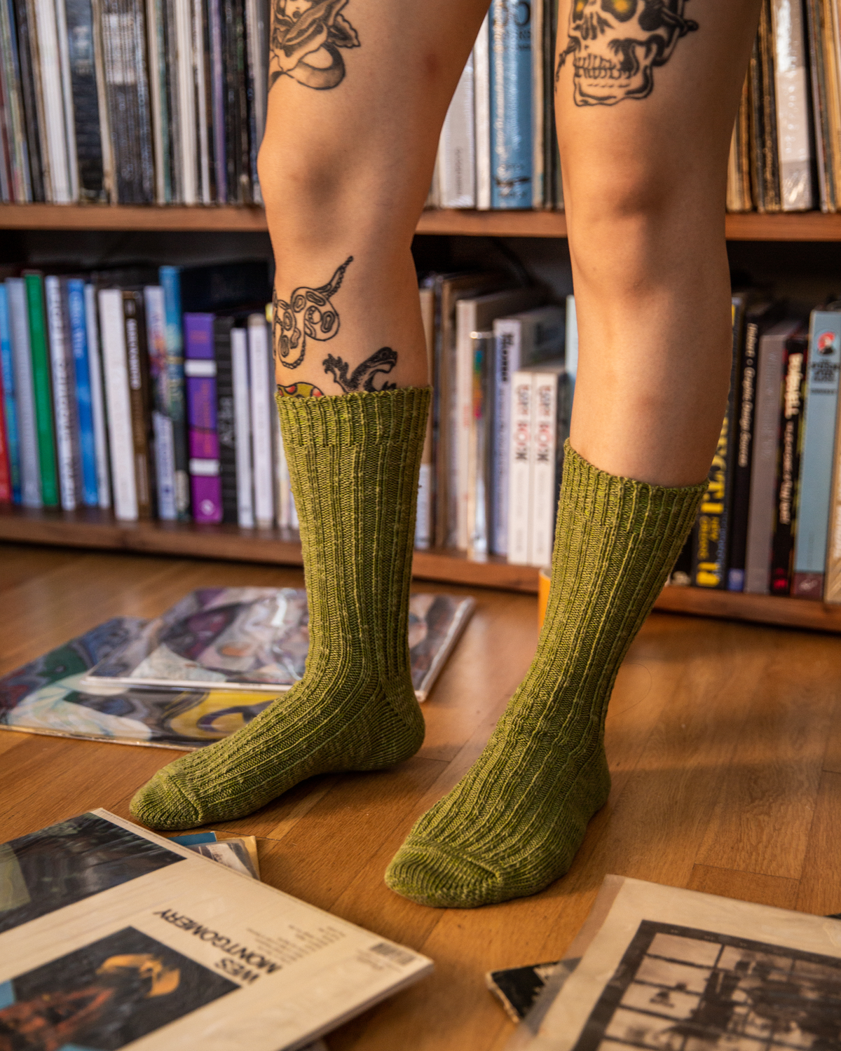 Organic Cotton Rib Slub Crew Sock