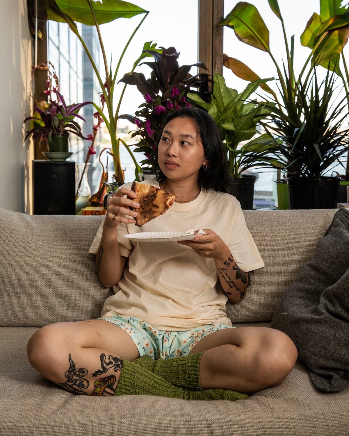 Organic Cotton Rib Slub Crew Sock