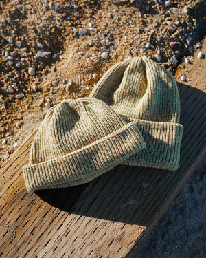 Pilgrim Surf + Supply Cashmere & Lambswool Blend Ribbed Hat - Moss
