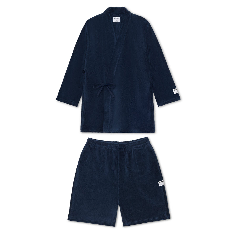 GOTS® Organic Cotton Extra Heavyweight Kimono Robe Set - Dark Navy