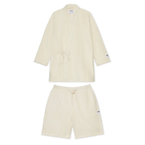 GOTS® Organic Cotton Extra Heavyweight Kimono Robe Set - Dark White