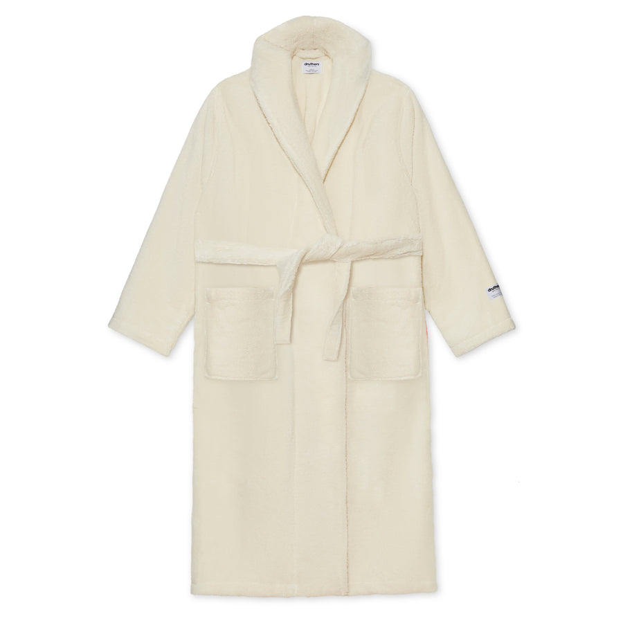 Organic Cotton Extra Heavyweight Terry Long Robe  - Dark White