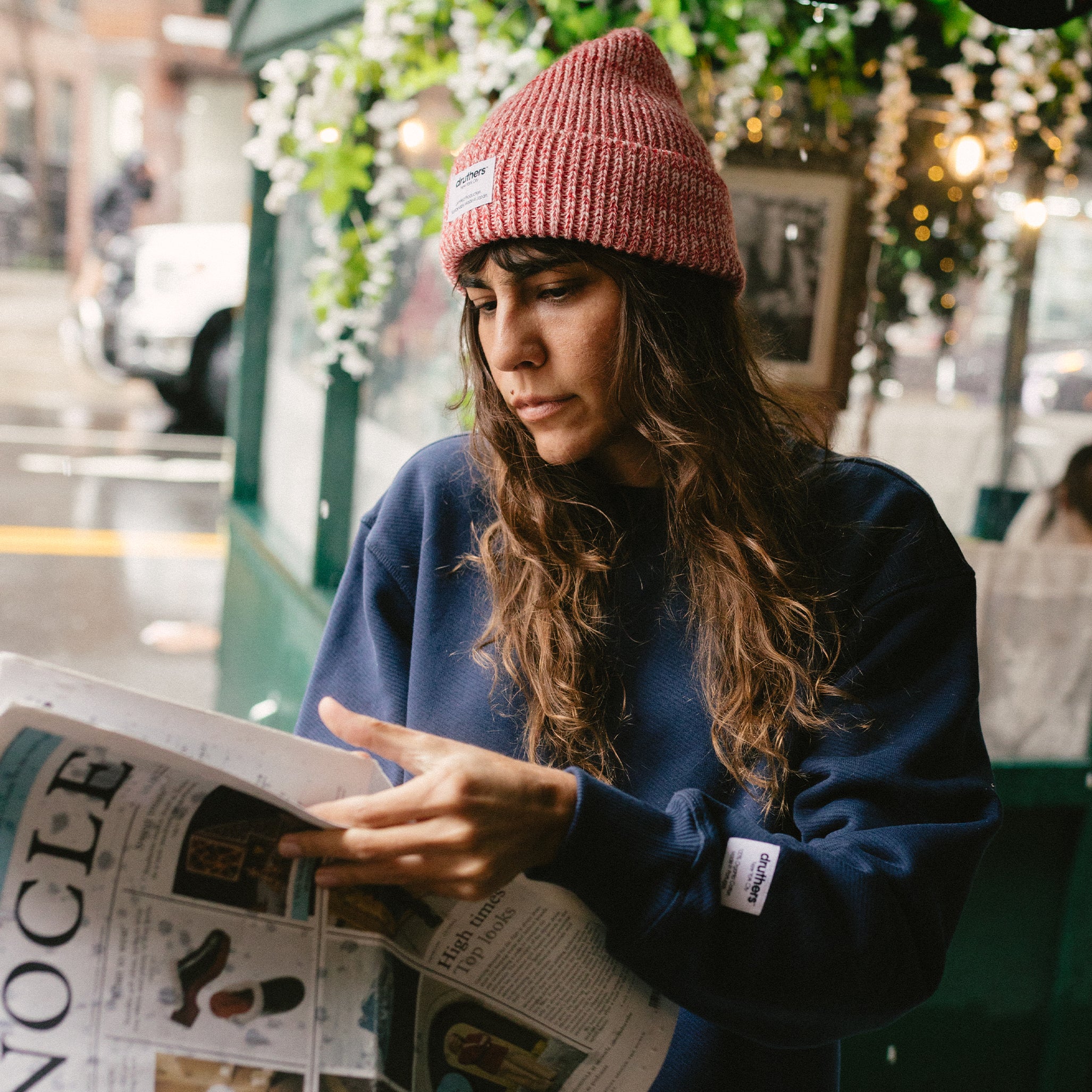Merino Wool Big Knit Beanie - Red Melange – Druthers NYC
