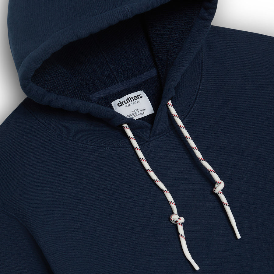 Organic Cotton 685 GSM French Terry Hooded Sweatshirt - Dress Blue