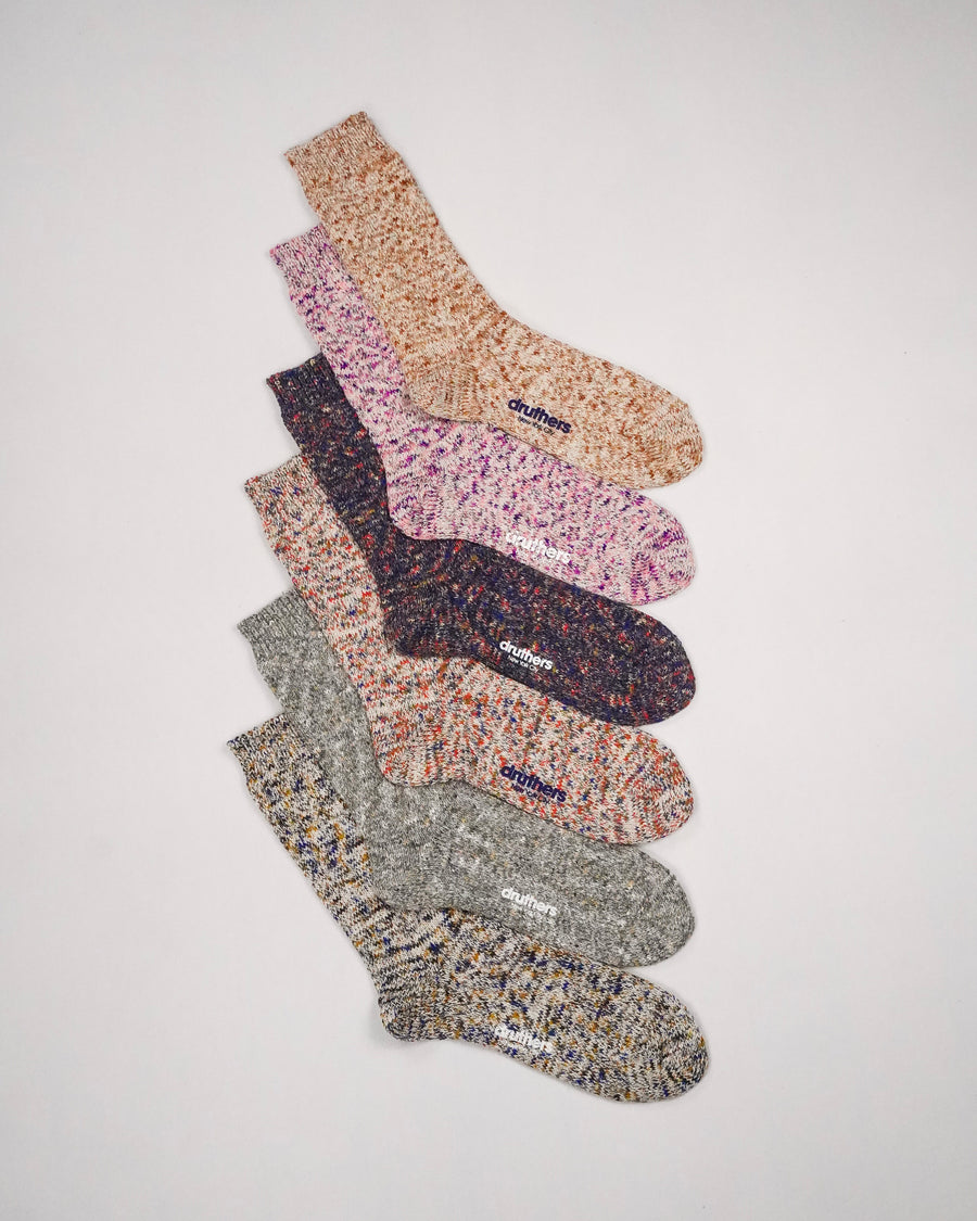 Recycled & Organic Cotton Tie Dye Yarn Crew Sock