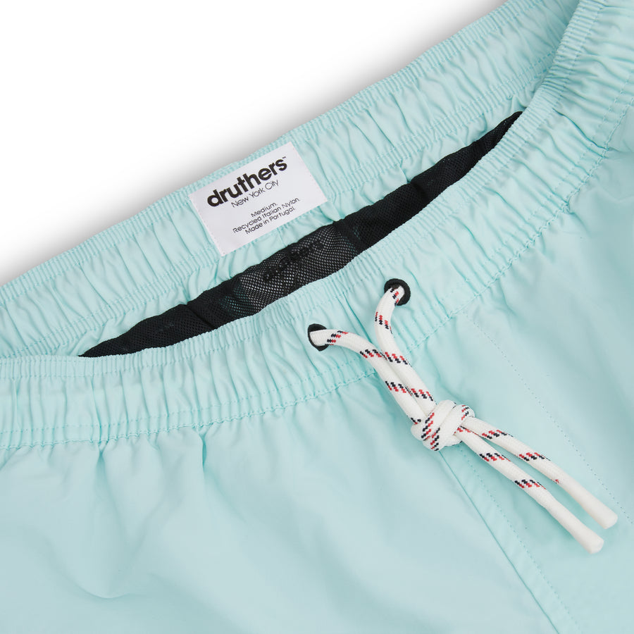 Italian Recycled Nylon Swim Trunk - Aqua