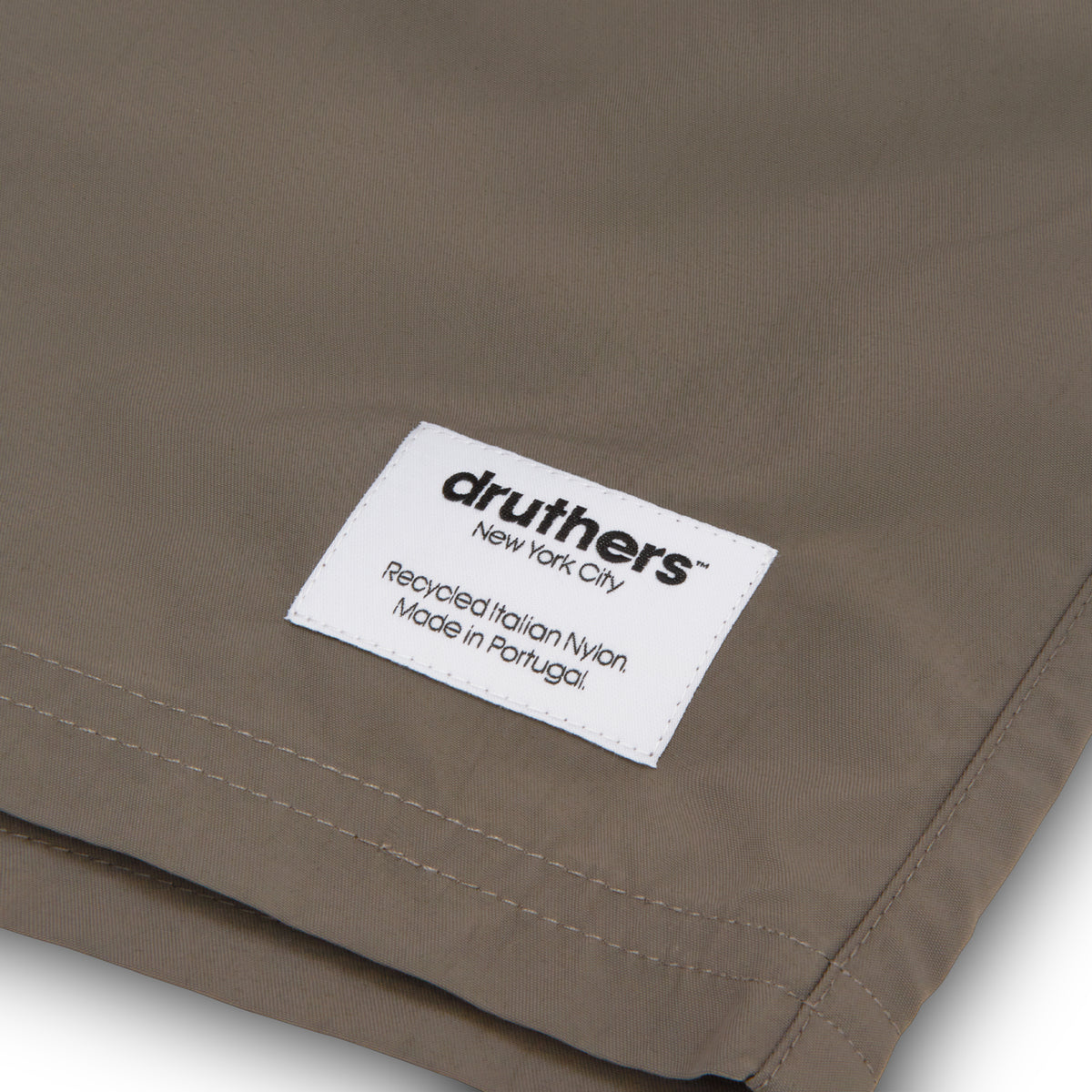Italian Recycled Nylon Swim Trunk - Olive Smoke