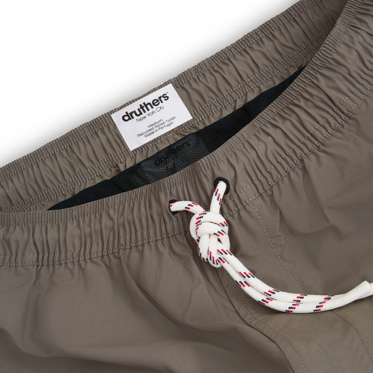 Italian Recycled Nylon Swim Trunk - Olive Smoke