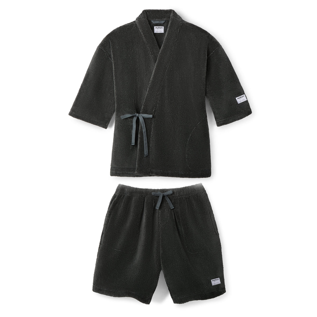 Organic Cotton Extra Heavyweight Kimono Robe Set - Storm Grey