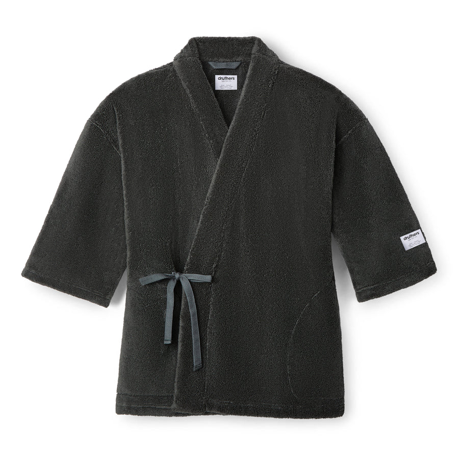 Organic Cotton Extra Heavyweight Kimono Robe Set - Storm Grey