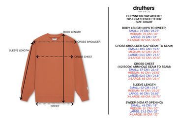 Organic Cotton 685 GSM French Terry Crewneck Sweatshirt