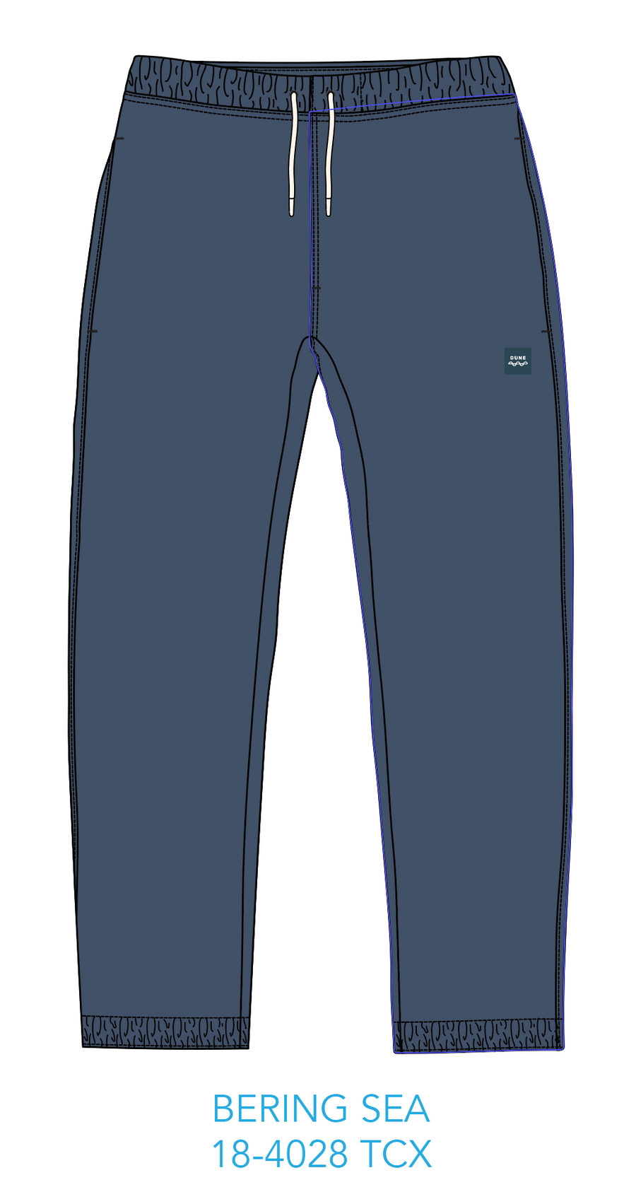 DUNE Organic Cotton 685 GSM French Terry Sweatpants - BERING SEA