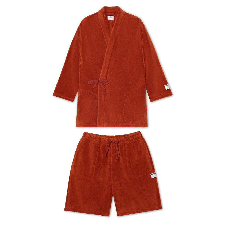 GOTS® Organic Cotton Extra Heavyweight Kimono Robe Set - Terra Cotta