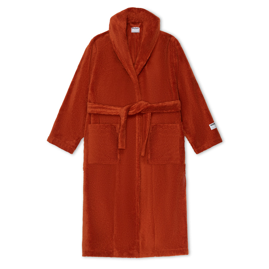 GOTS® Organic Cotton Extra Heavyweight Terry Long Robe - Terra Cotta