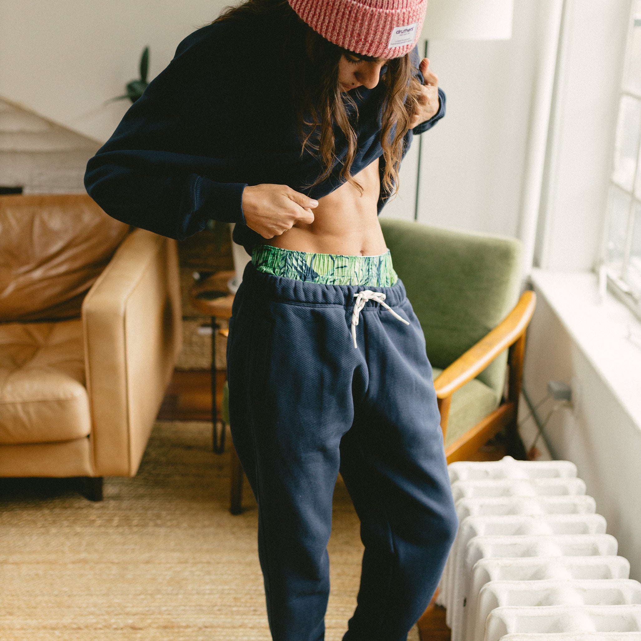 Organic Cotton 685 GSM French Terry Sweatpants - Dress Blue
