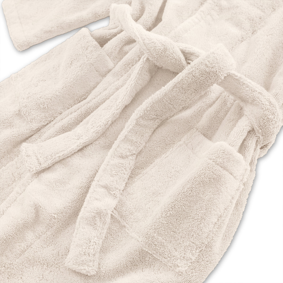 Organic Cotton Extra Heavyweight Terry Long Robe  - Dark White