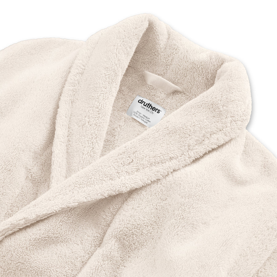 Organic Cotton Extra Heavyweight Terry Long Robe  - Dark White