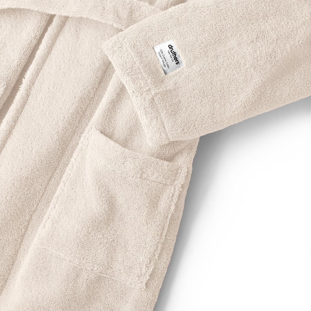Organic Cotton Extra Heavyweight Terry Long Robe  - Dark White
