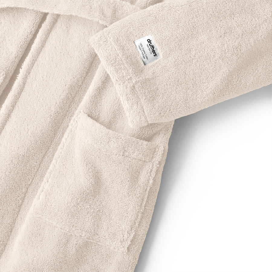 Organic Cotton Extra Heavyweight Terry Long Robe  - Dark White