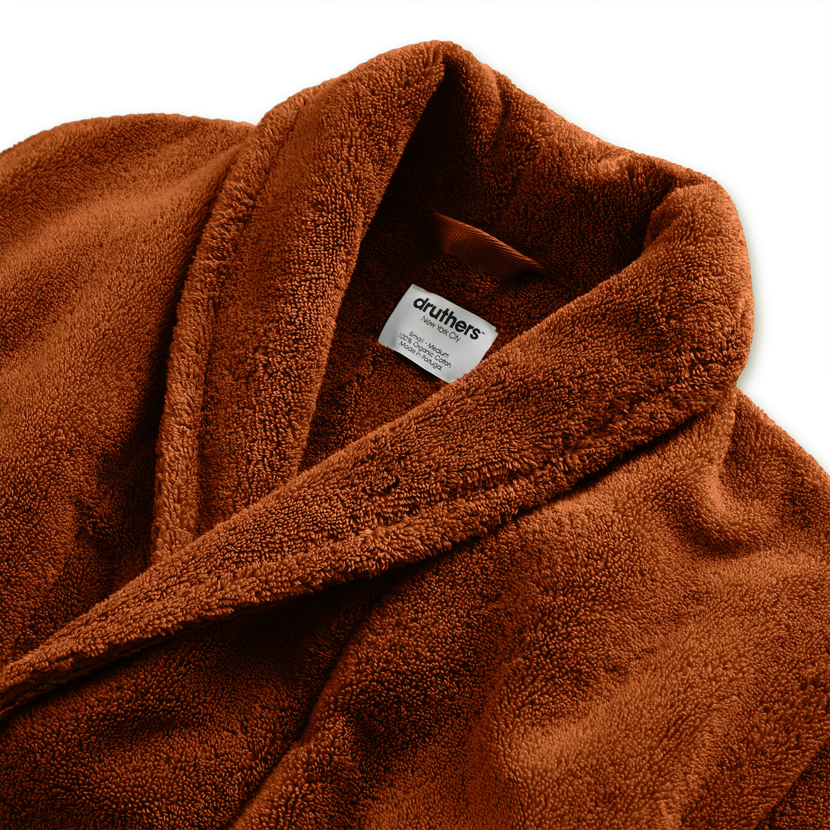 Organic Cotton Extra Heavyweight Terry Long Robe - Terra Cotta ...