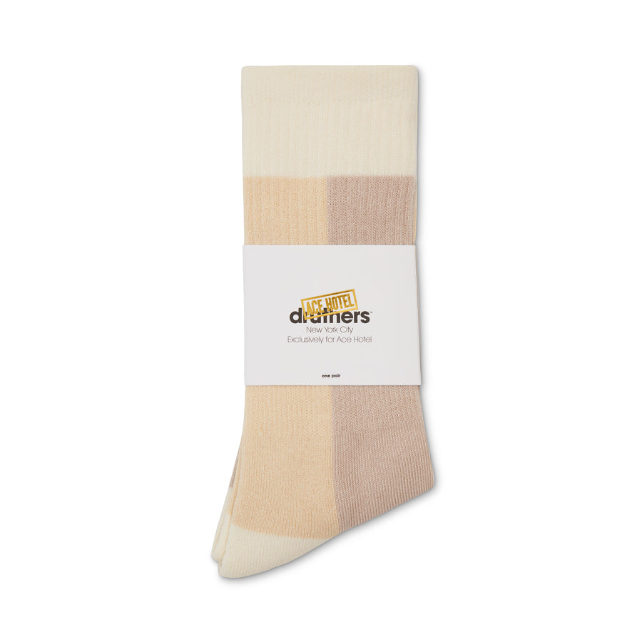 Ace Hotel Organic Cotton Everyday Crew Sock - Natural, Cream & Taupe