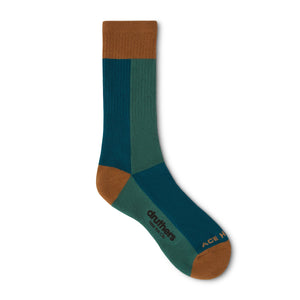 Ace Hotel Organic Cotton Everyday Crew Sock - Sand, Aqua & Seafoam