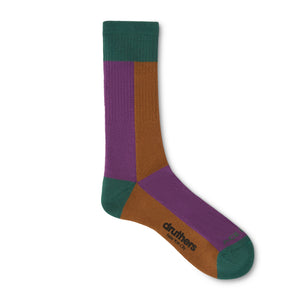 Ace Hotel Organic Cotton Everyday Crew Sock - Seafoam, Purple & Sand