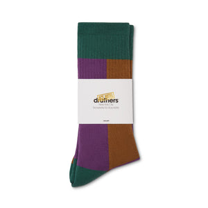 Ace Hotel Organic Cotton Everyday Crew Sock - Seafoam, Purple & Sand