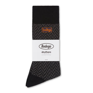 Bodega Herringbone Crew Sock - Charcoal