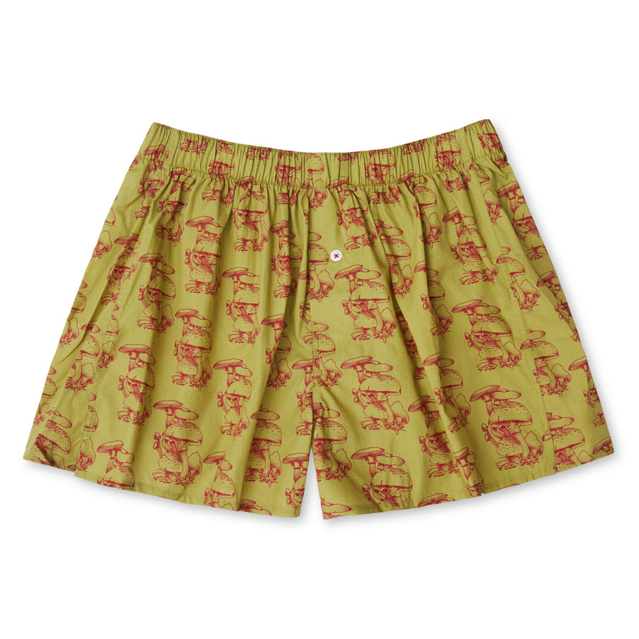 Organic Cotton Gorey Sketch Shroom Boxer Short