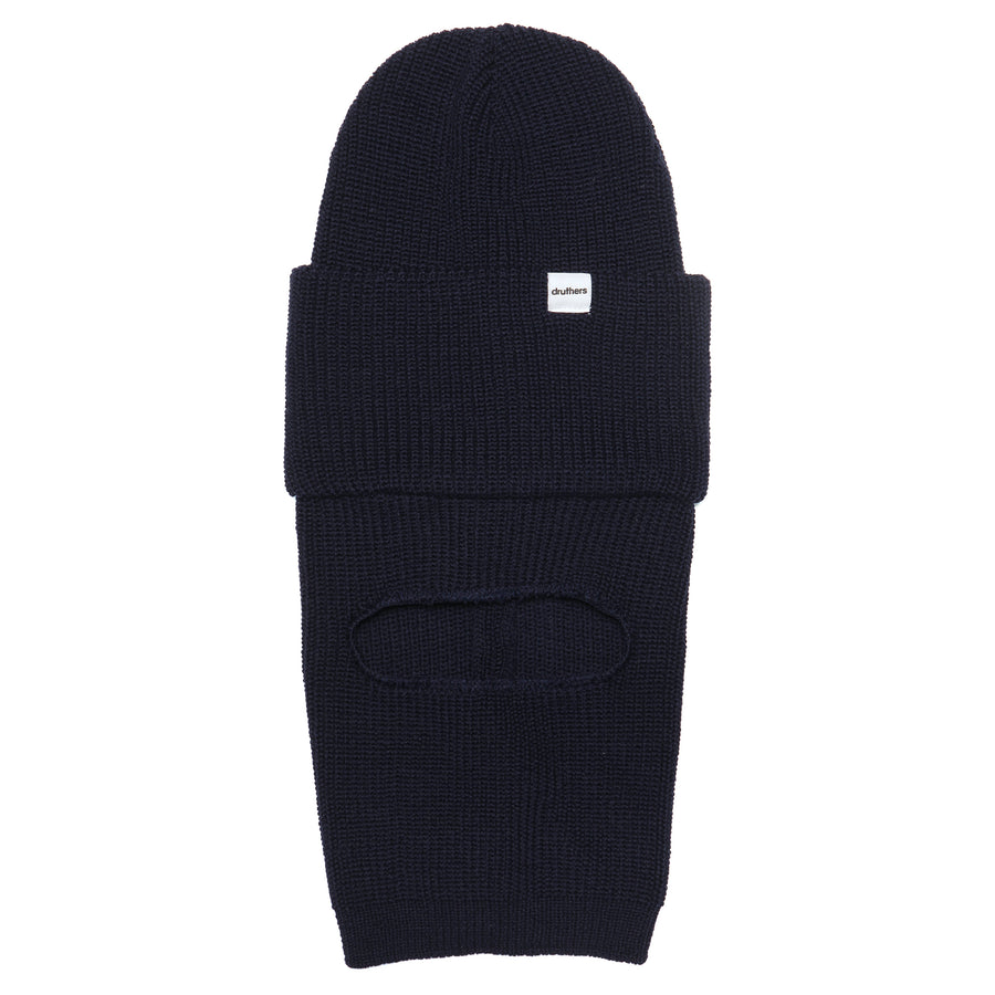 Merino Wool Balaclava Rib Knit Beanie