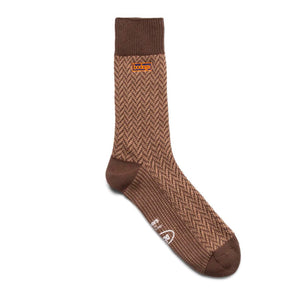 Bodega Herringbone Crew Sock - Brown