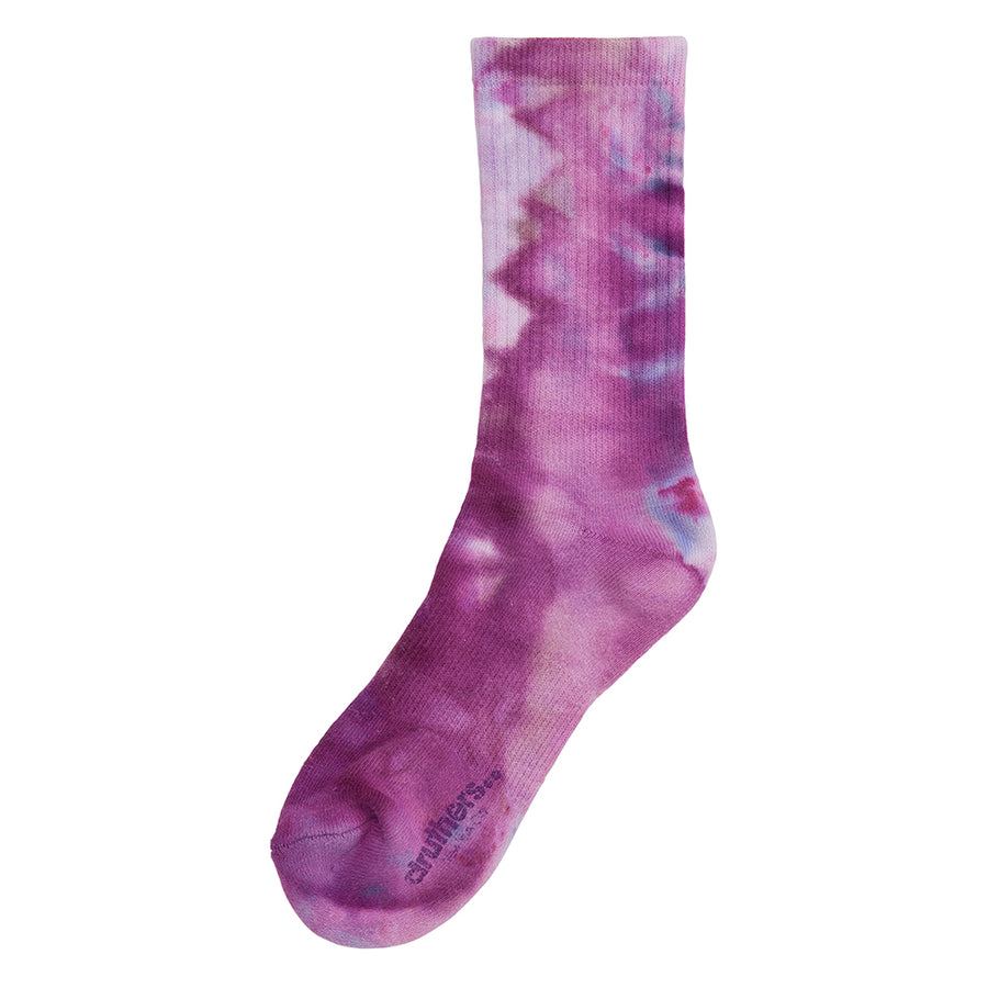 Major Leisure for Druthers Cosmic Tie Dye Organic Cotton Crew Socks - Purple