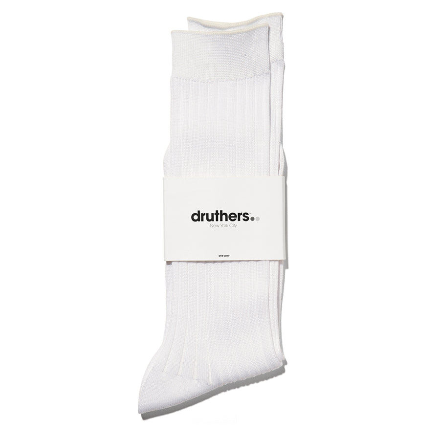 Giza Cotton Dress Sock - White