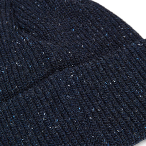 Pilgrim Surf + Supply Cashmere & Lambswool Blend Ribbed Hat - Navy Fleck