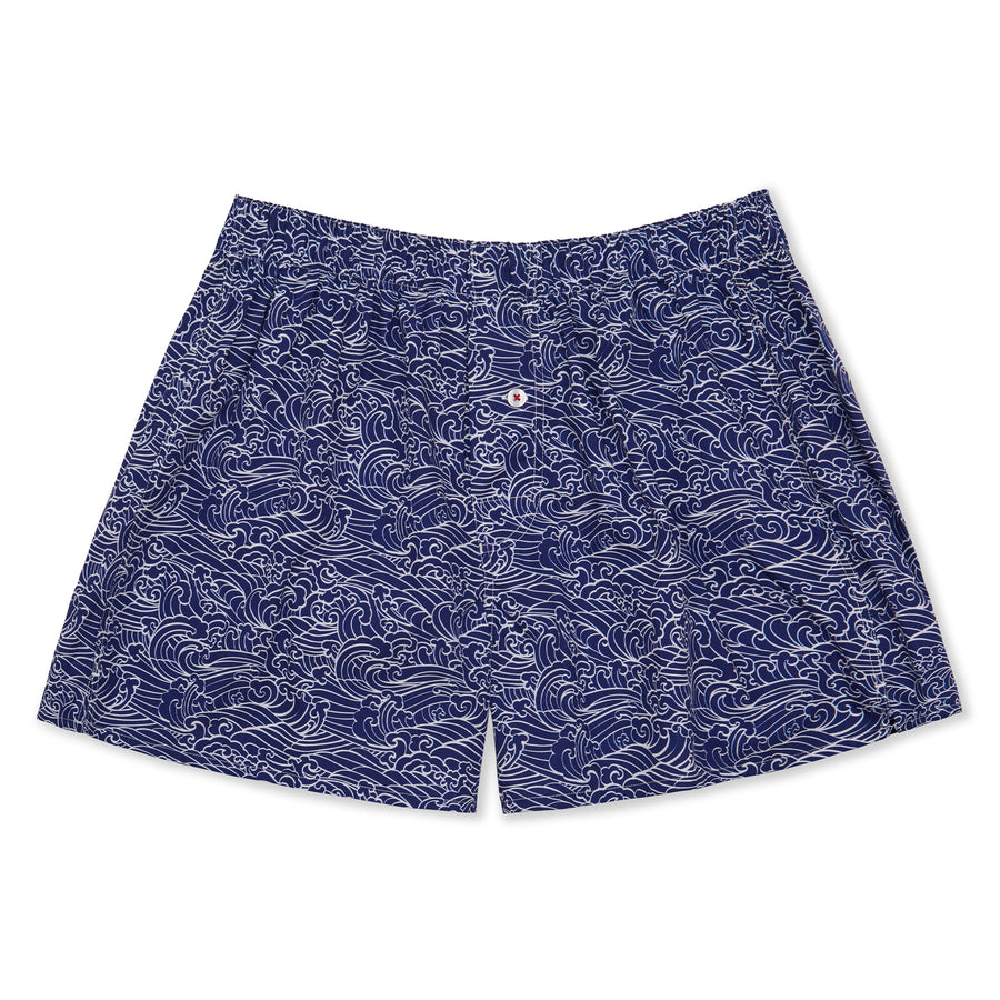 Organic Cotton Japanese Waves Boxer Shorts