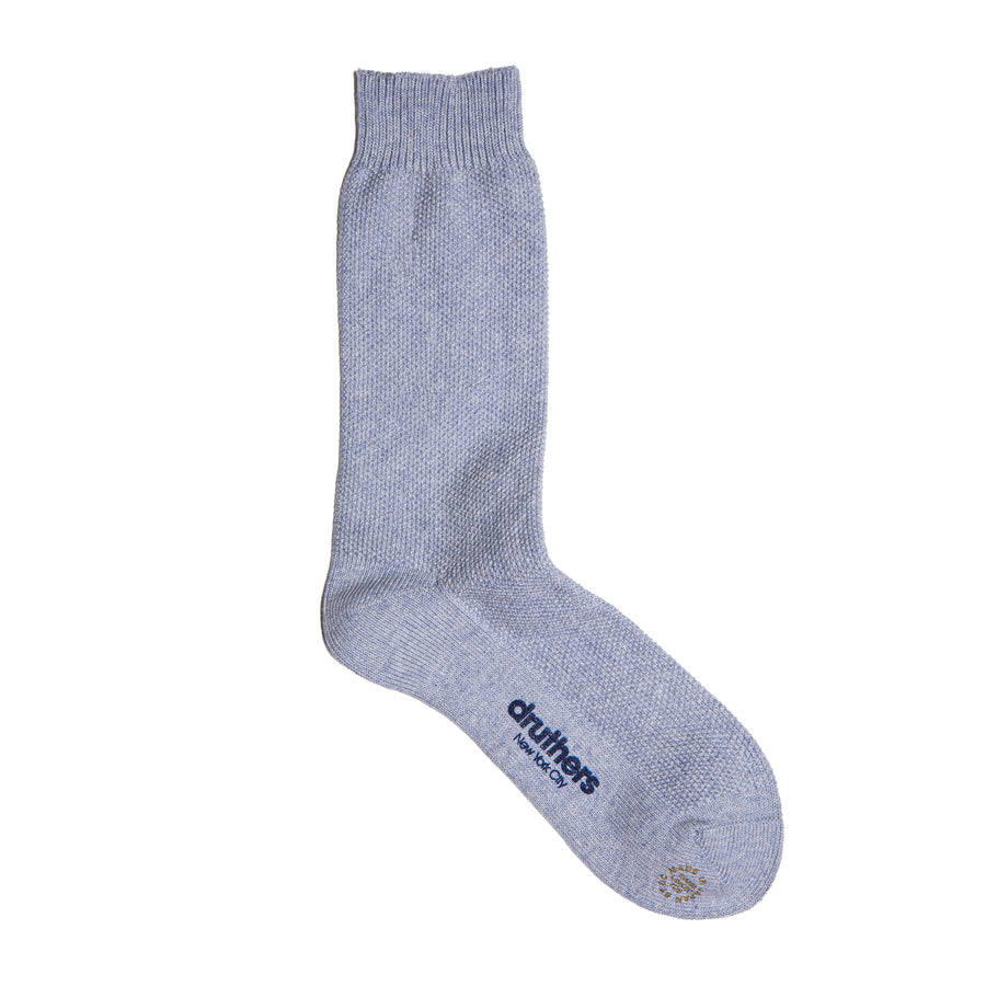 Organic Cotton Pique Knit Crew Sock