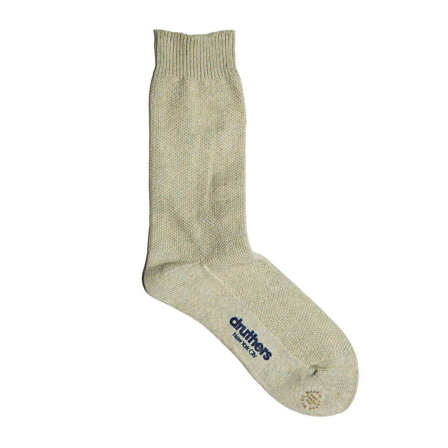 Organic Cotton Pique Knit Crew Sock